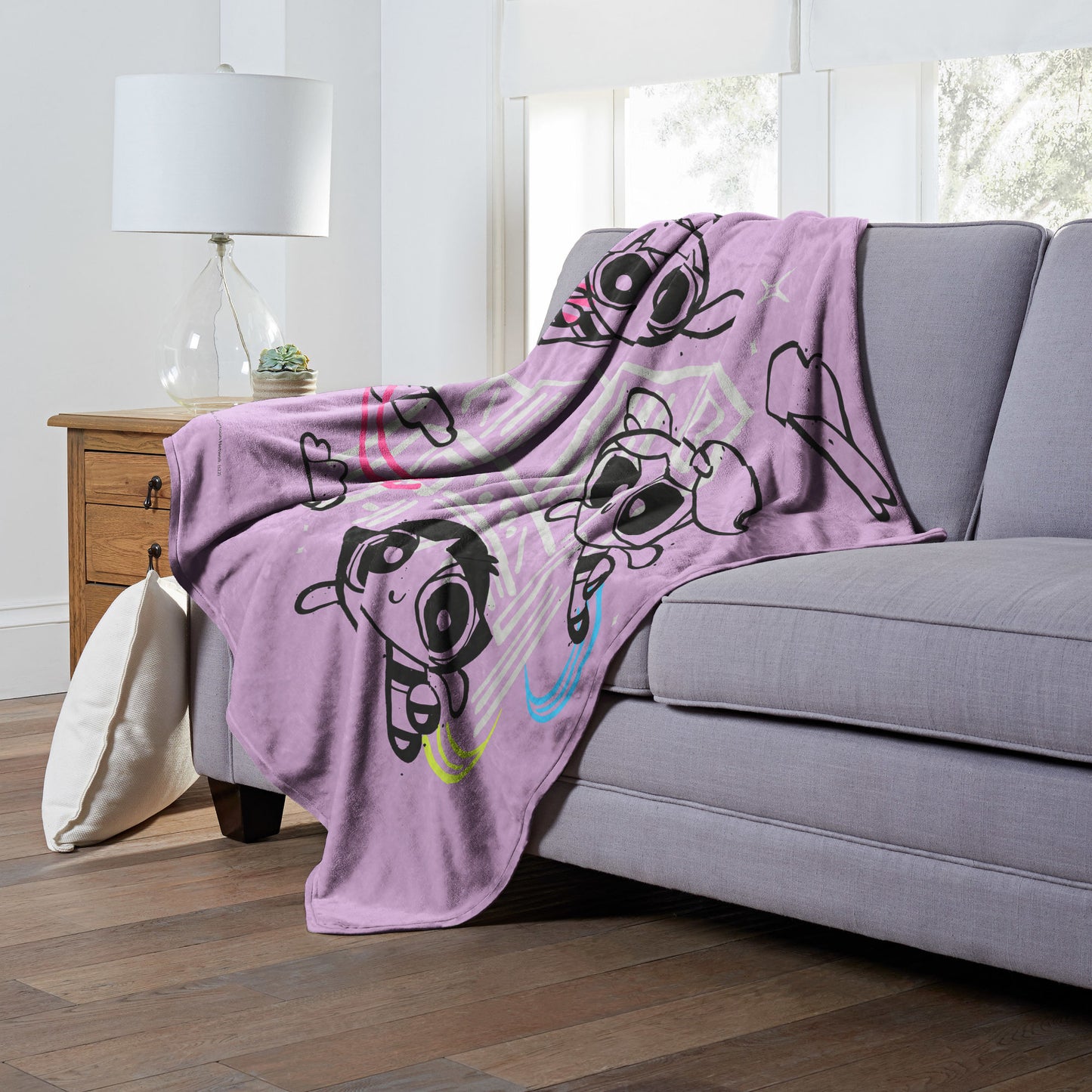 POWERPUFF GIRLS, Flying high, Silk Touch Throw Blanket, 50"x60"