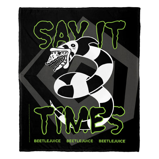 Beetlejuice Say it Three Times Throw Blanket 50"x60"