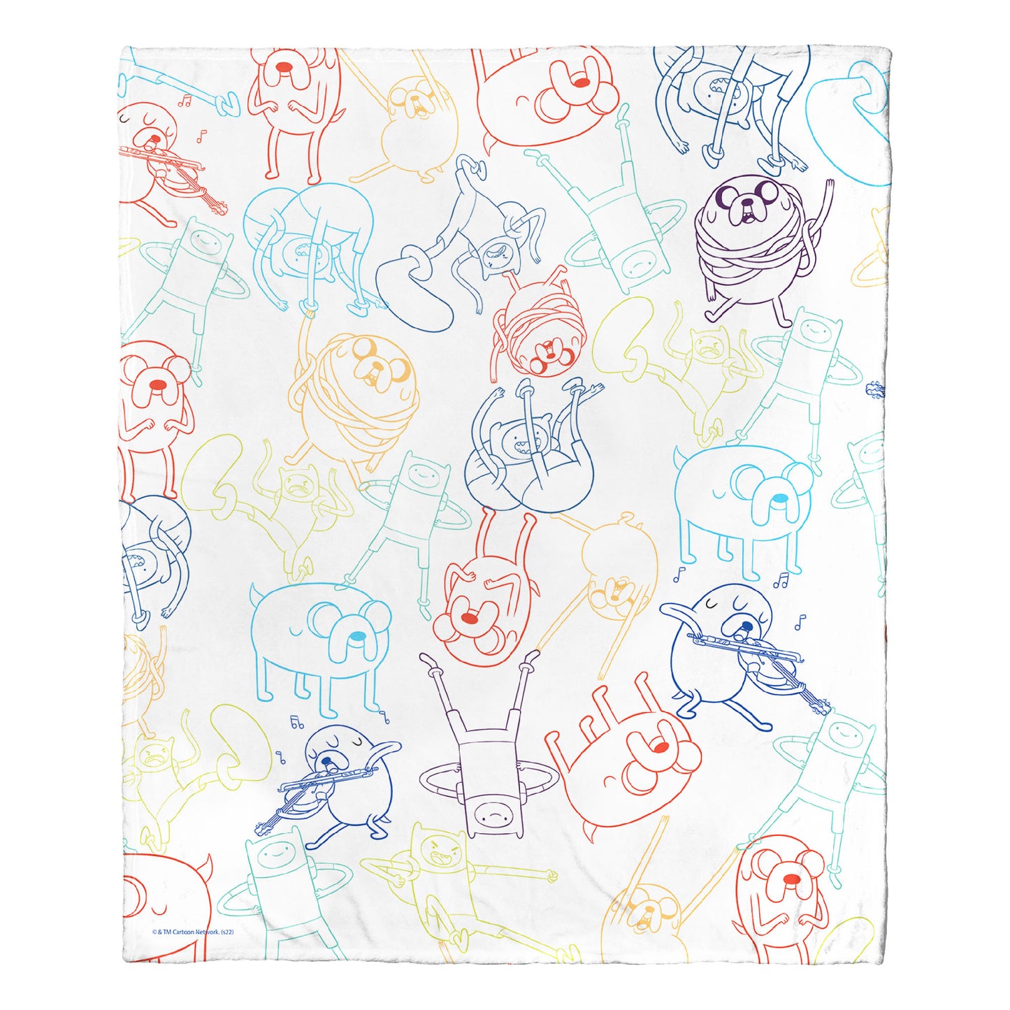 Adventure Time Rainbow Finn & Jake Throw Blanket 50"x60"