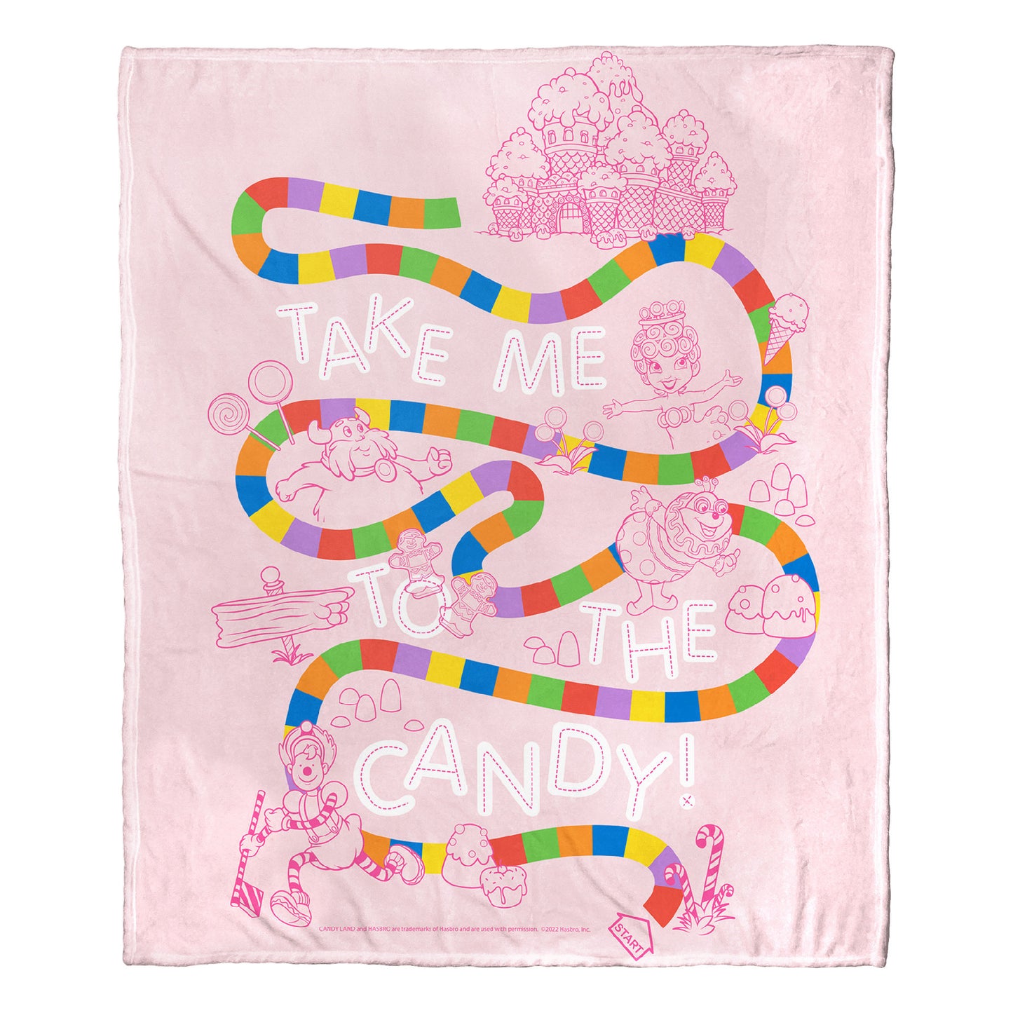 Hasbro Candyland Take Me to the Candy Throw Blanket 50"x60"