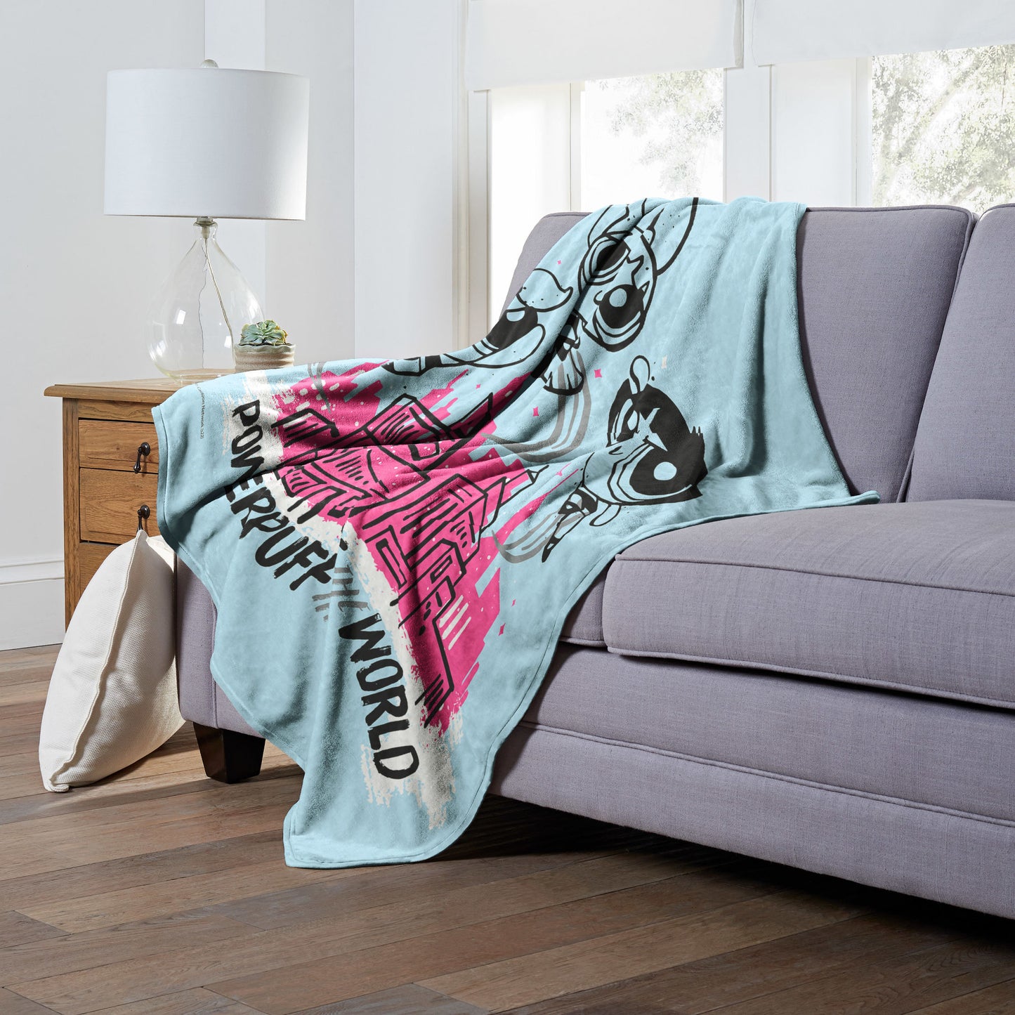 POWERPUFF GIRLS, Saving the World, Silk Touch Throw Blanket, 50"x60"