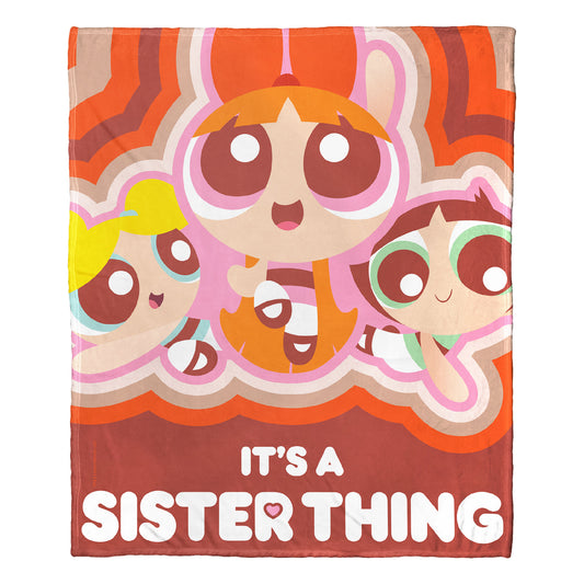 POWERPUFF GIRLS, IT's a sister thing, Silk Touch Throw Blanket, 50"x60"