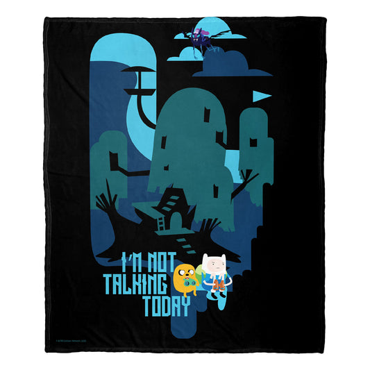Adventure Time Not Talking Today Throw Blanket 50"x60"