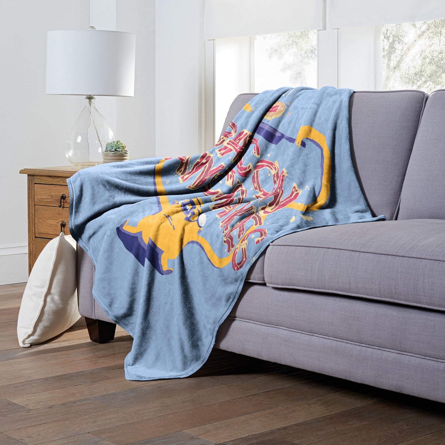 Adventure Time Bacon Pancakes Throw Blanket 50"x60"