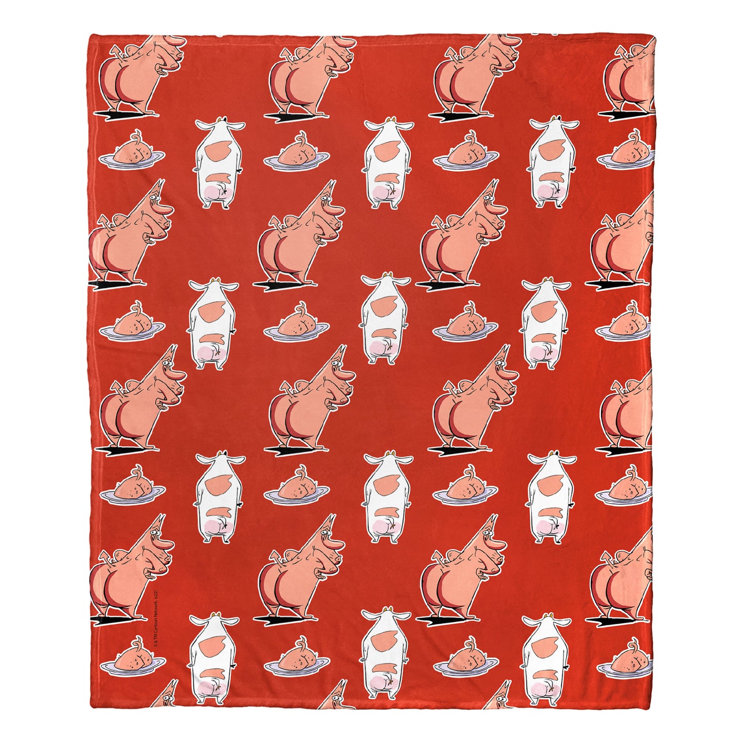 Cartoon Network's Cow & Chicken What the Butt Throw Blanket 50"x60"
