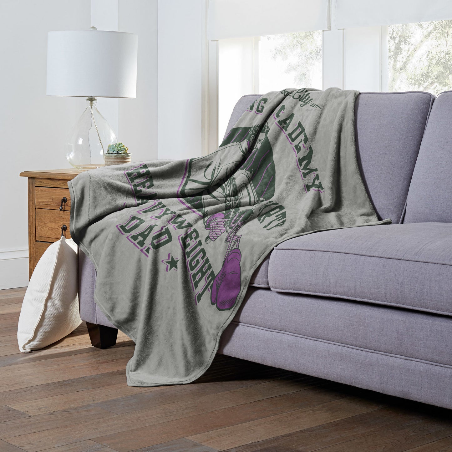 DC Batman, Heavyweight Champ Dad Throw Blanket 50"x60"