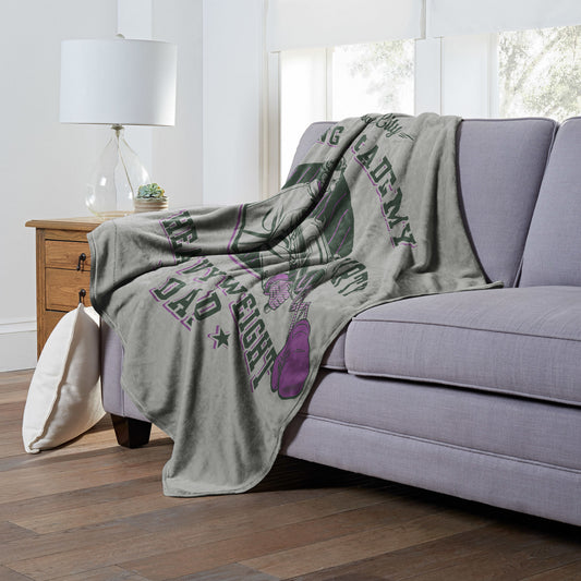 DC Batman, Heavyweight Champ Dad Throw Blanket 50"x60"