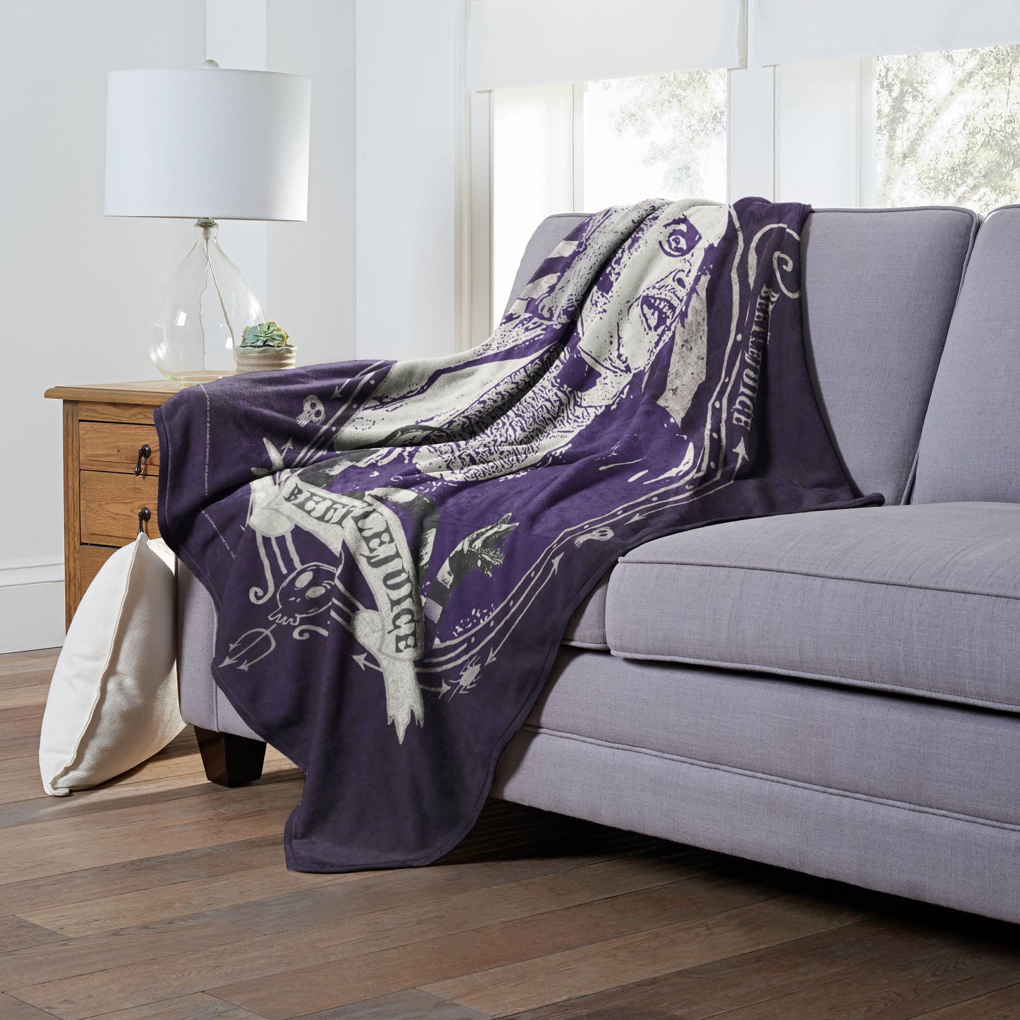 Beetlejuice Purple Beetle Throw Blanket 50"x60"