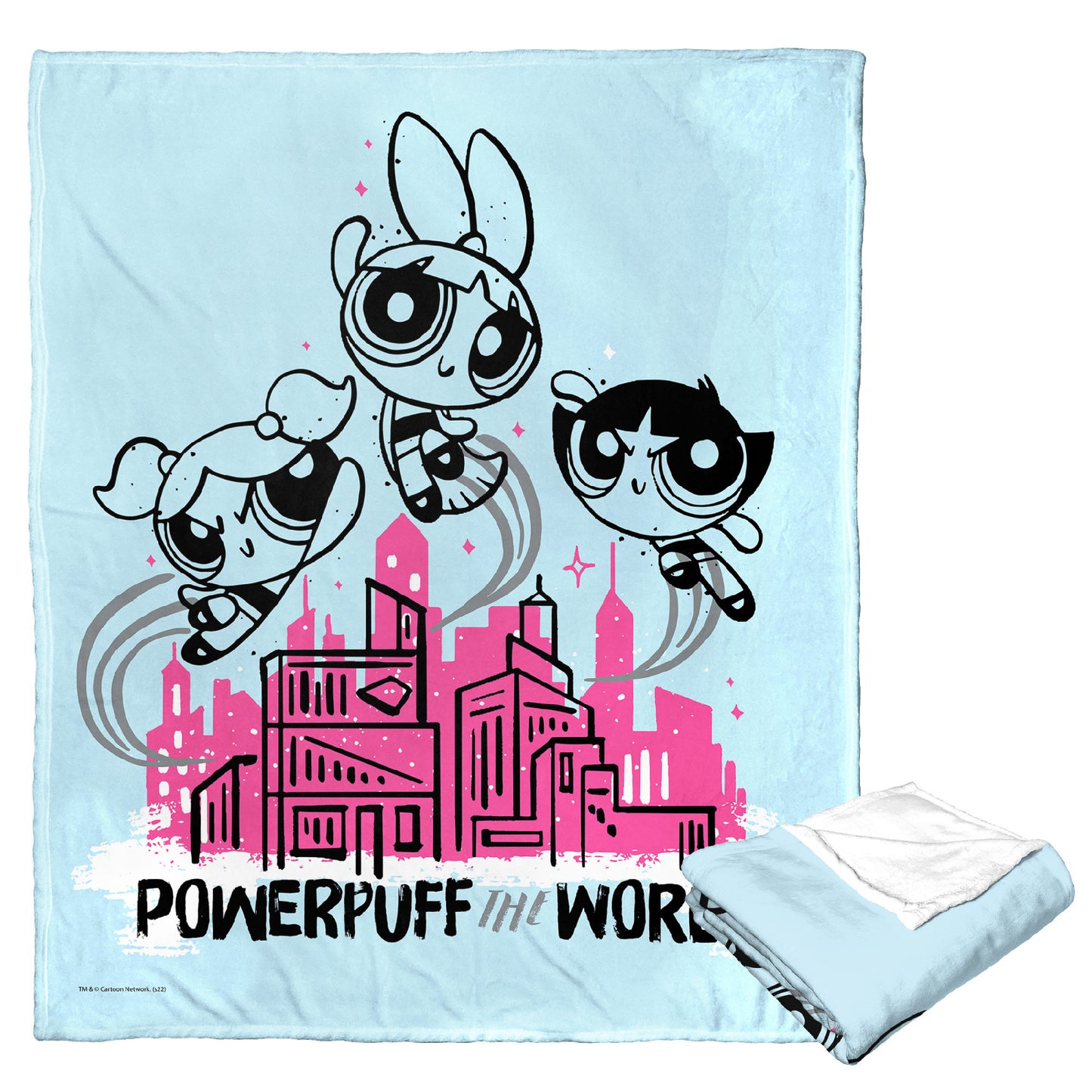 POWERPUFF GIRLS, Saving the World, Silk Touch Throw Blanket, 50"x60"