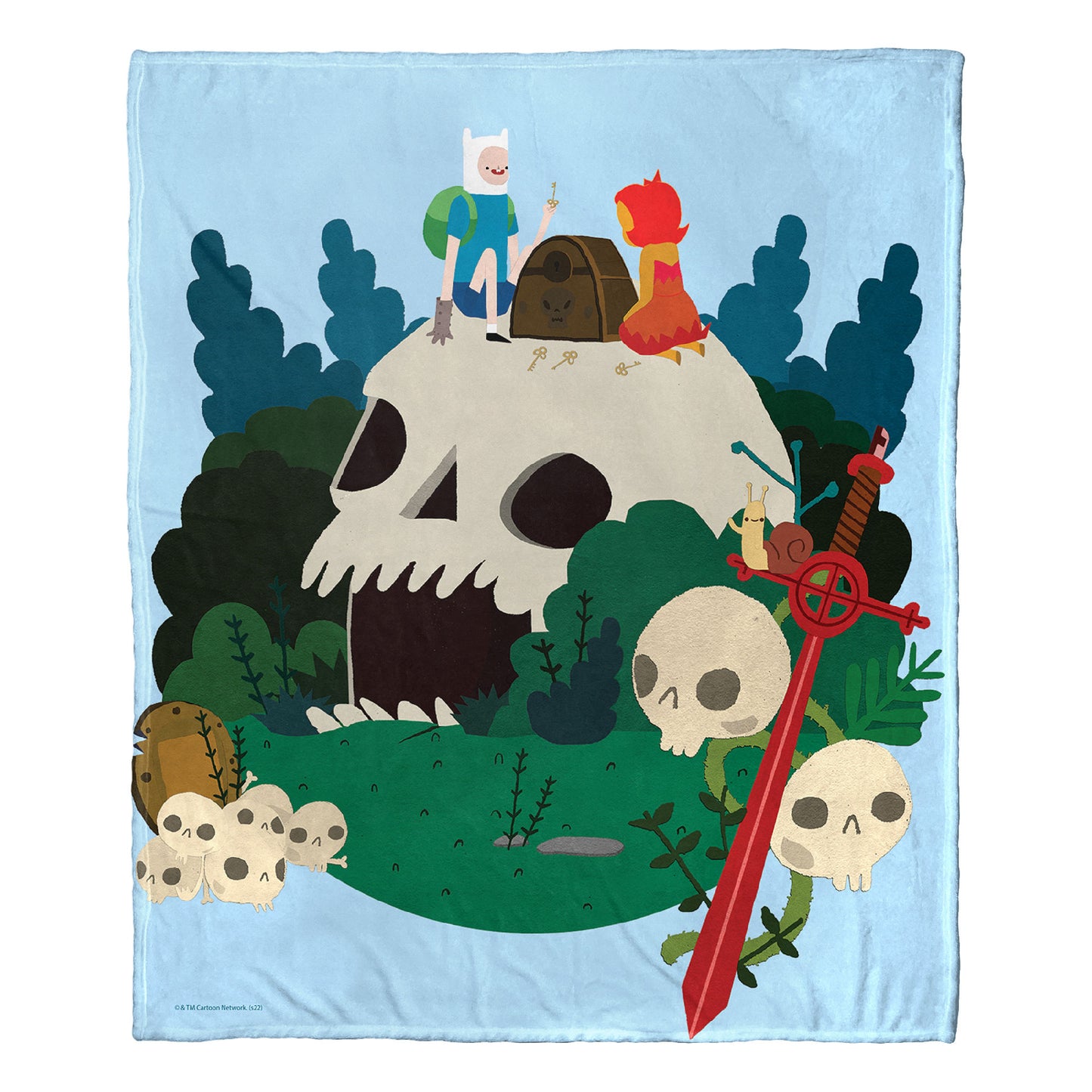 Adventure Time Treasure Awaits Throw Blanket 50"x60"