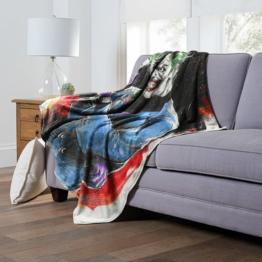 DC Comics Batman The Mad Clown Throw Blanket 50"x60"