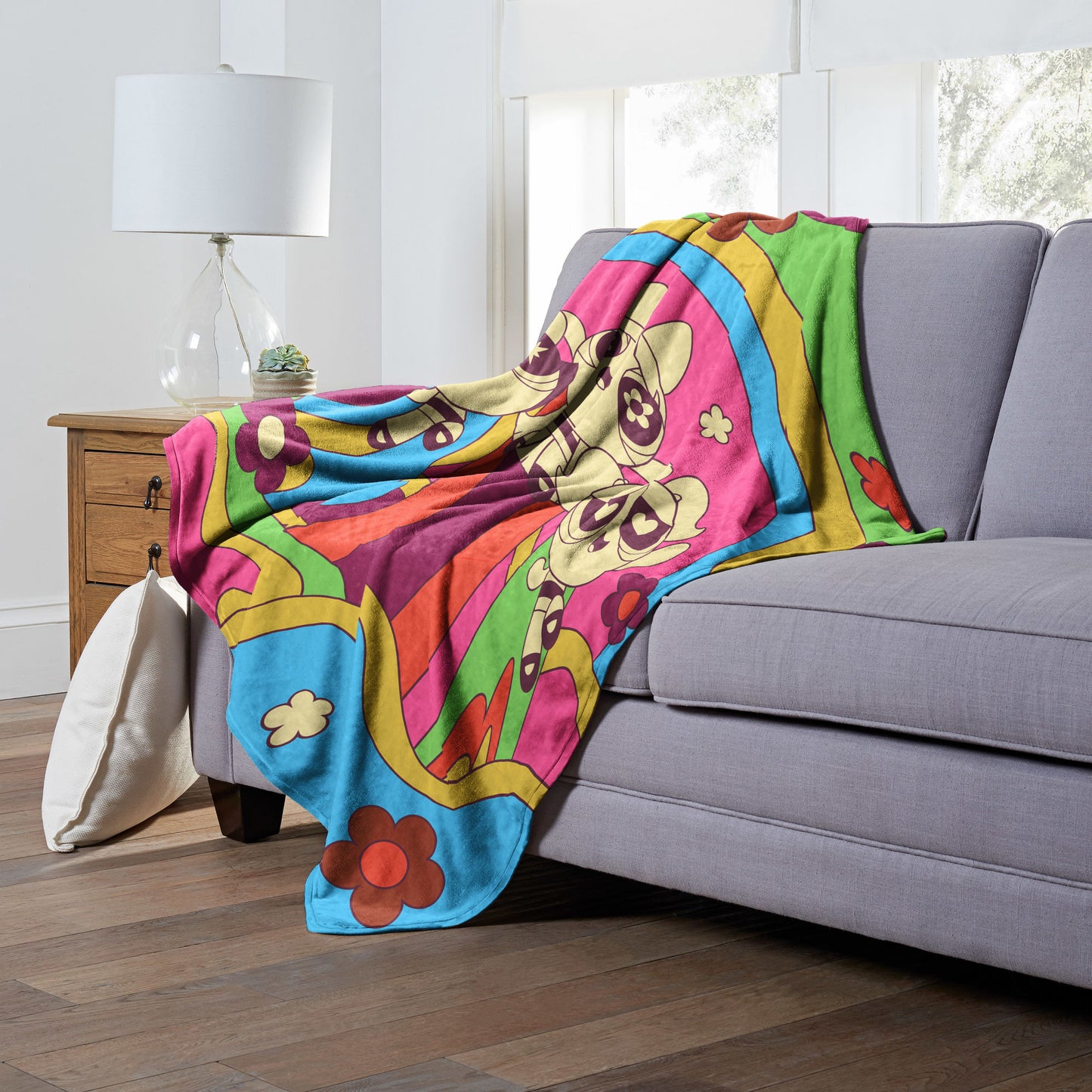POWERPUFF GIRLS, 70s Style Puffs, Silk Touch Throw Blanket, 50"x60"