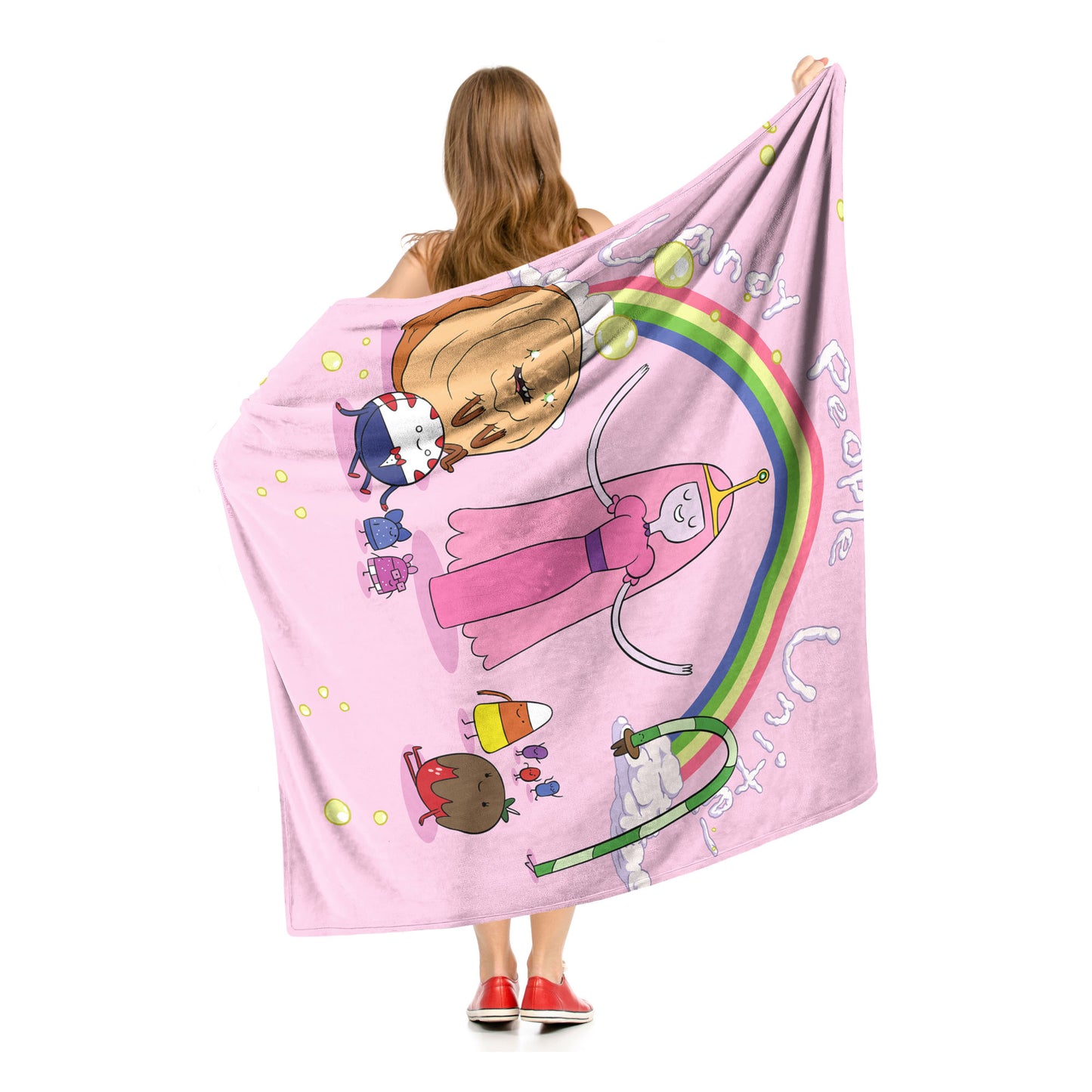 Adventure Time, Candy People Unite Throw Blanket 50"x60"