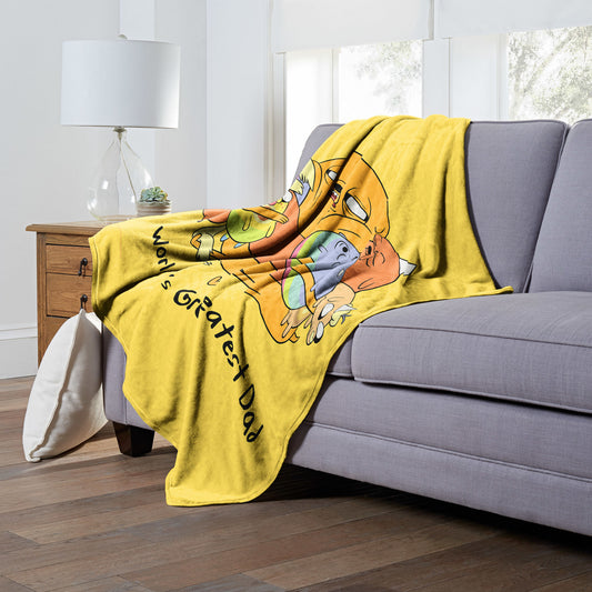 Adventure Time Worlds Greatest Dad Throw Blanket 50"x60"