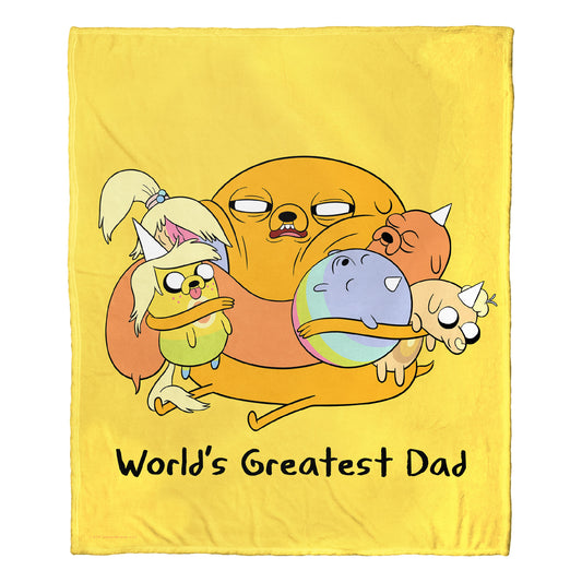 Adventure Time Worlds Greatest Dad Throw Blanket 50"x60"