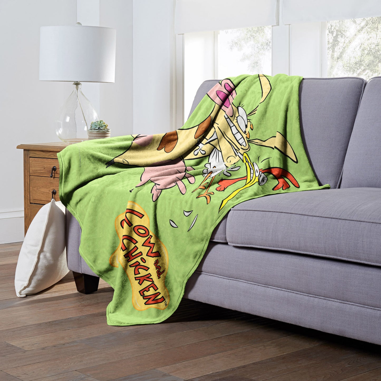 Cartoon Network's Cow & Chicken Strange Siblings Throw Blanket 50"x60"
