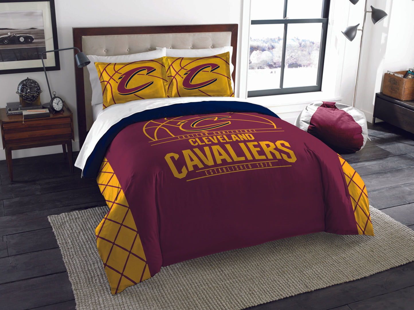 Cavaliers OFFICIAL "Reverse Slam" King Comforter & Shams Set