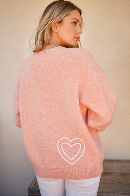 WIFEY & Heart Round Neck Sweater