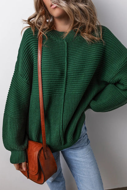 Round Neck Dropped Shoulder Sweater