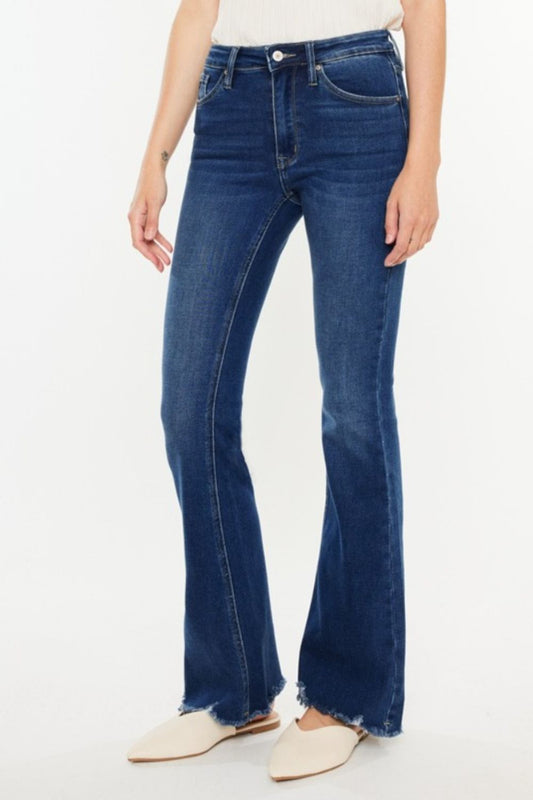 Raw Hem Flare Jeans