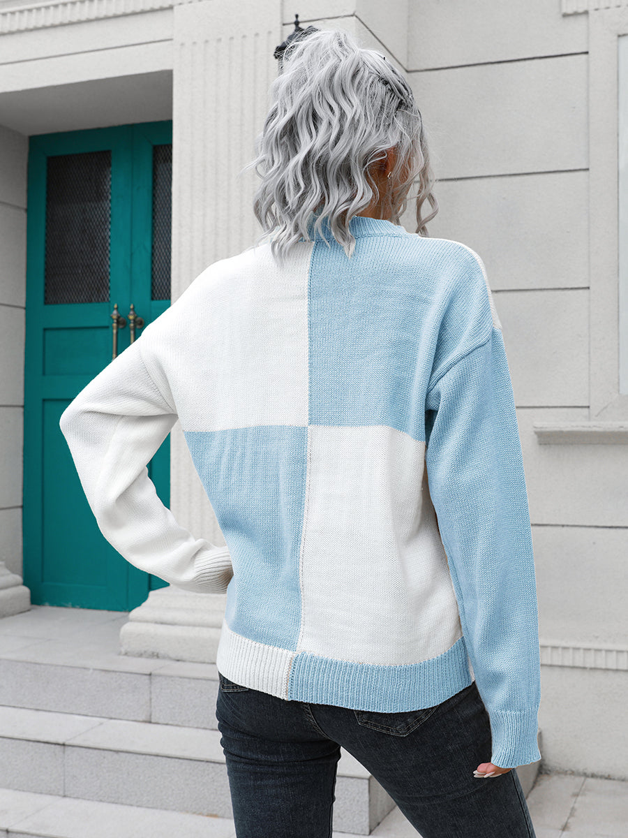 Contrast Drop Shoulder Sweater