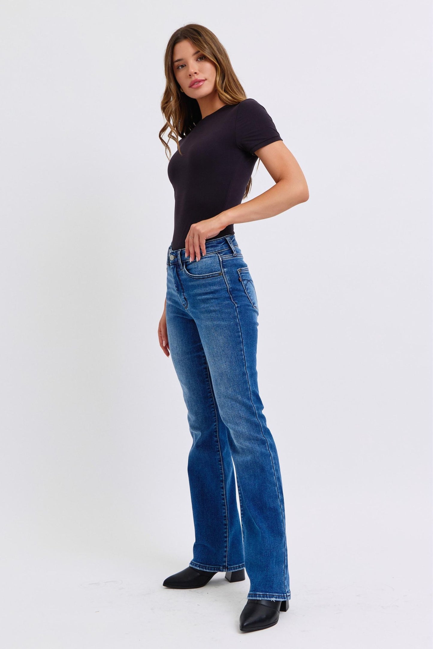 Run Mid-Rise Bootcut Jeans with Thermal Lining