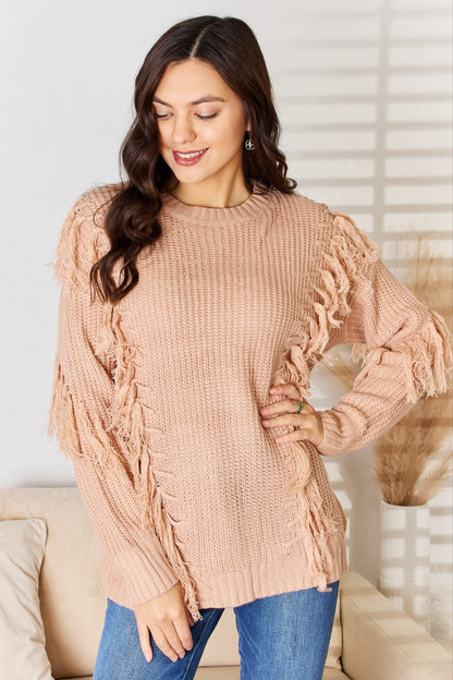 Tassel Detail Long Sleeve Sweater