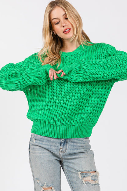 Round Neck Drop Shoulder Sweater