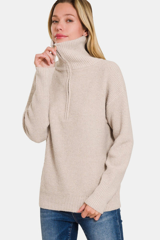 Half Zip Long Sleeve Sweater