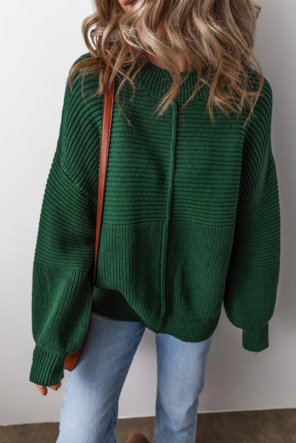 Round Neck Dropped Shoulder Sweater