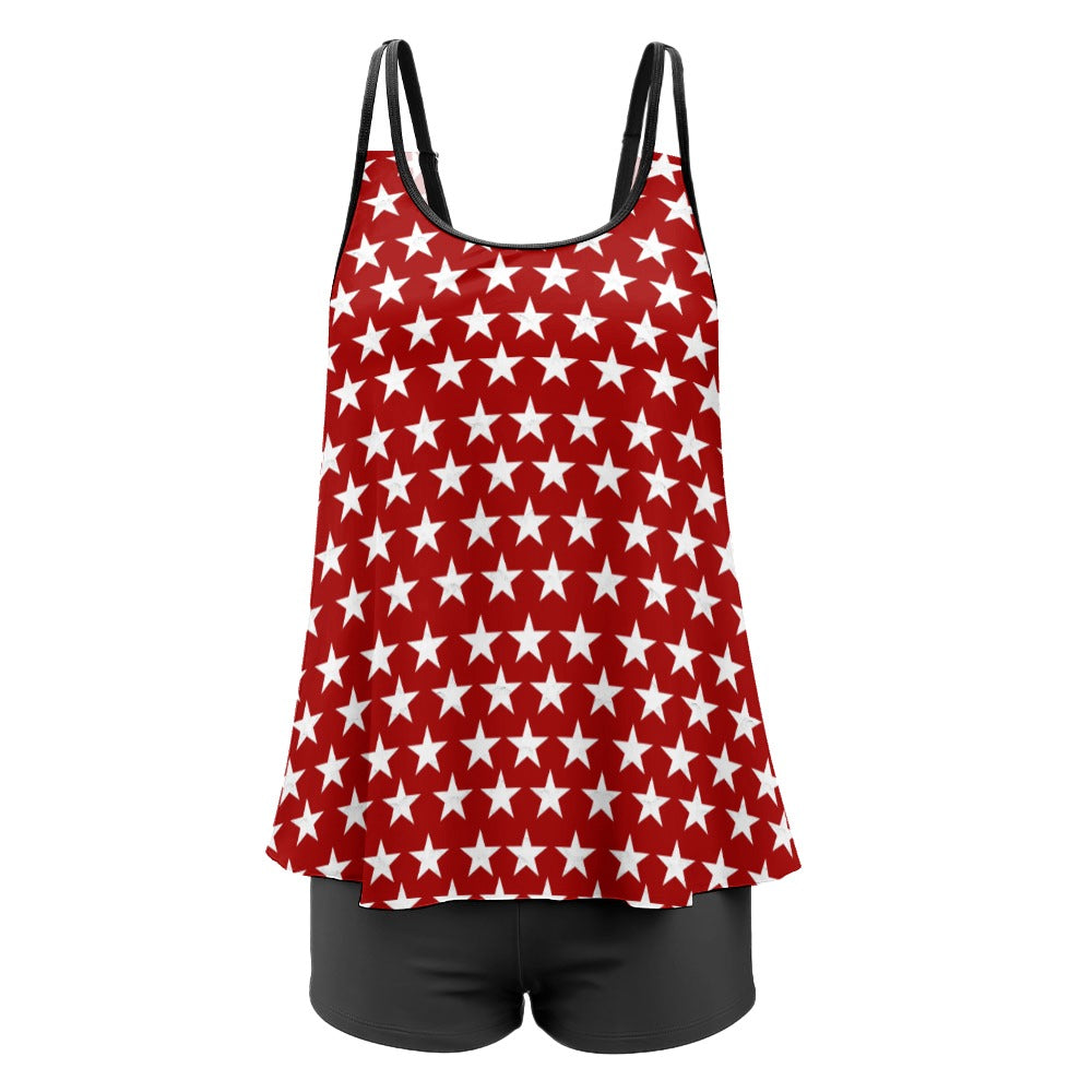 Plus 2-Piece Stars Tankini & Boy Shorts Sets