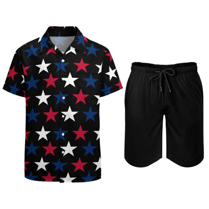 Men's Button Up Shirt & Shorts Sets for 4th of July