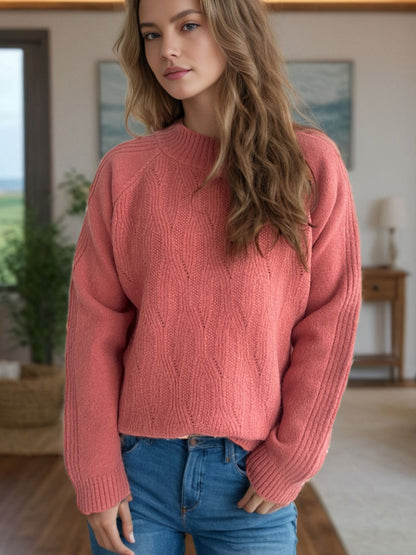 Mock Neck Long Sleeve Sweater