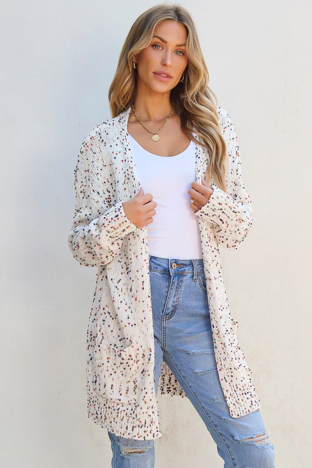 Open Front Long Sleeve Cardigan