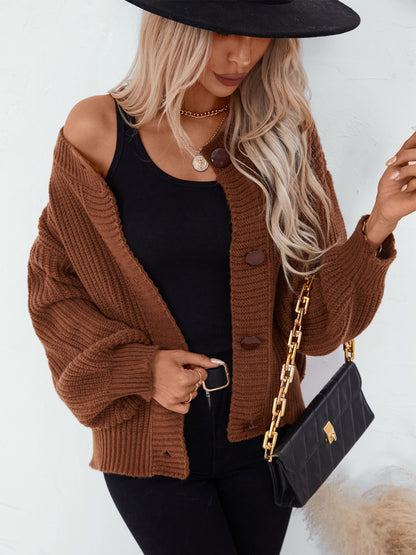 Button Down Long Sleeve Cardigan