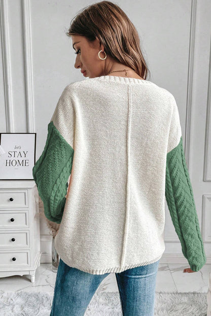 Color Block Drop Shoulder Sweater