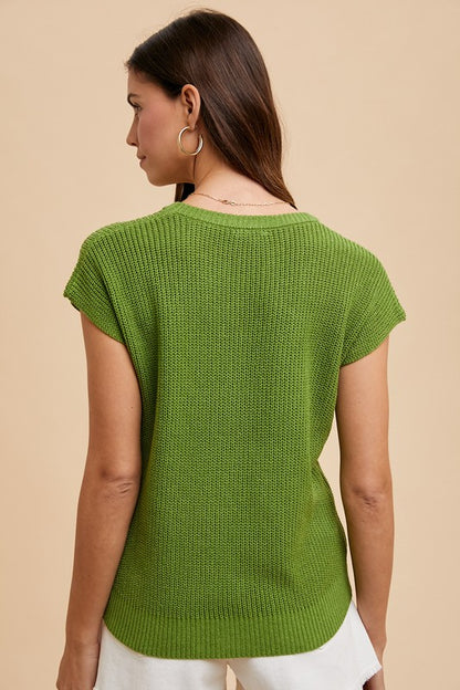 Round Neck Short Sleeve Sweater