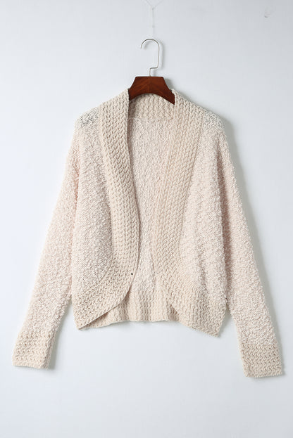 Solid Color Open Front Cardigan