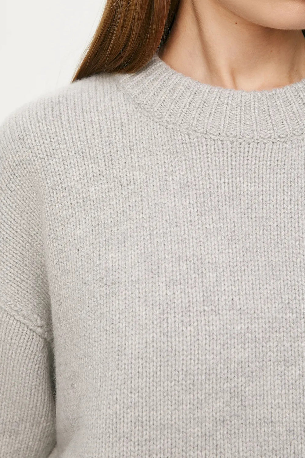 Round Neck Dropped Shoulder Sweater