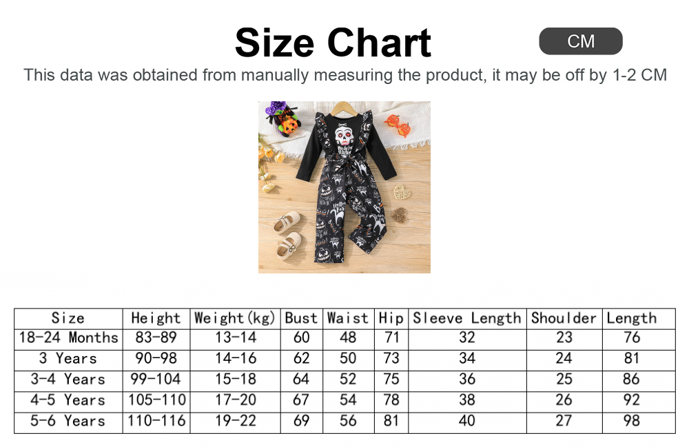 Toddler Girls Halloween Skeleton Top & Overalls Pants Set