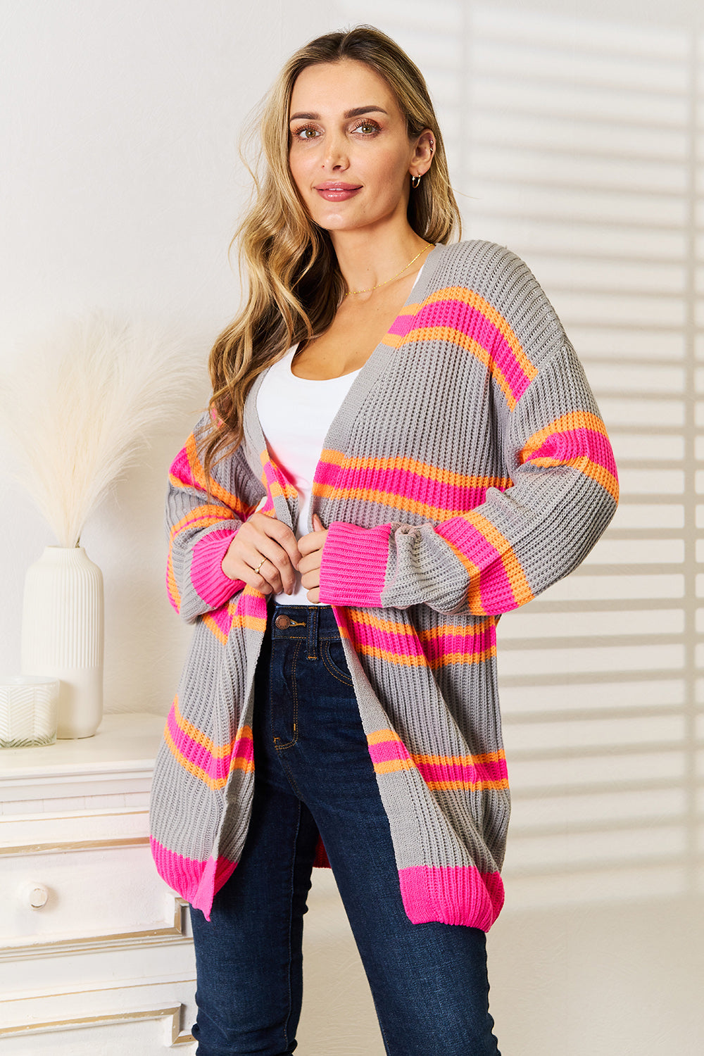 Ribbed Long Sleeve Cardigan