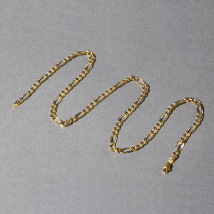 10K Yellow Gold Solid Figaro Chain (4.50 mm)