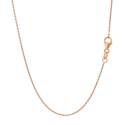 14k Rose Gold Oval Cable Link Chain (0.97 mm)