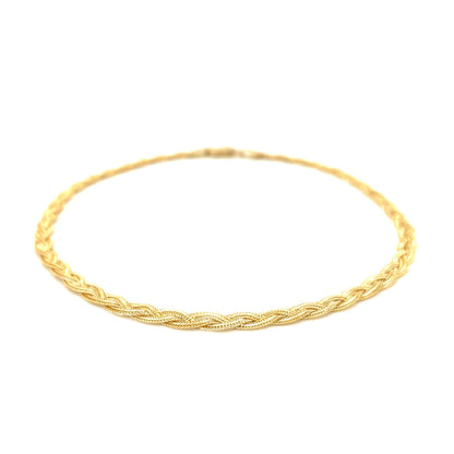 3.5mm 14k Yellow Gold Braided Bracelet