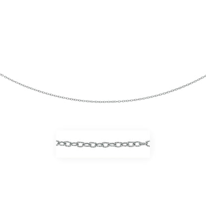14k White Gold Pendant Chain with Textured Links (2.30 mm)