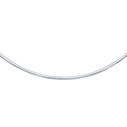 14k White Gold Chain in a Classic Omega (3.00 mm)