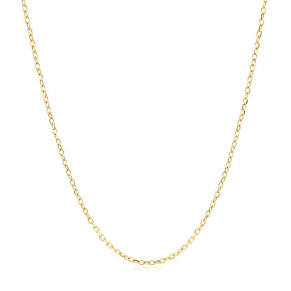 14k Yellow Gold Faceted Cable Link Chain (1.20 mm)