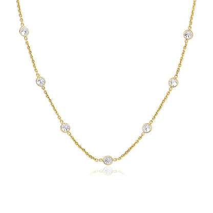 14k Yellow Gold CZ By the Yard Long Links