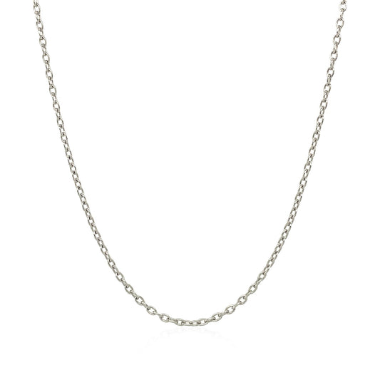 14k White Gold Round Cable Link Chain (1.50mm)