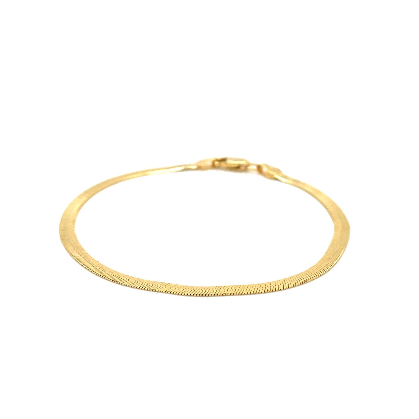 3.0mm 14k Yellow Gold Super Flex Herringbone Bracelet